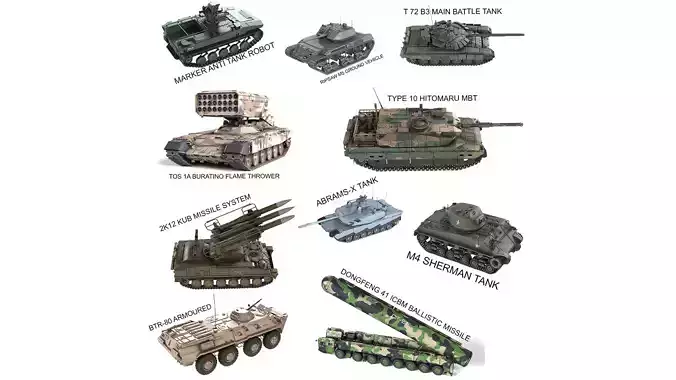 10 Military Vehicles Collection v9