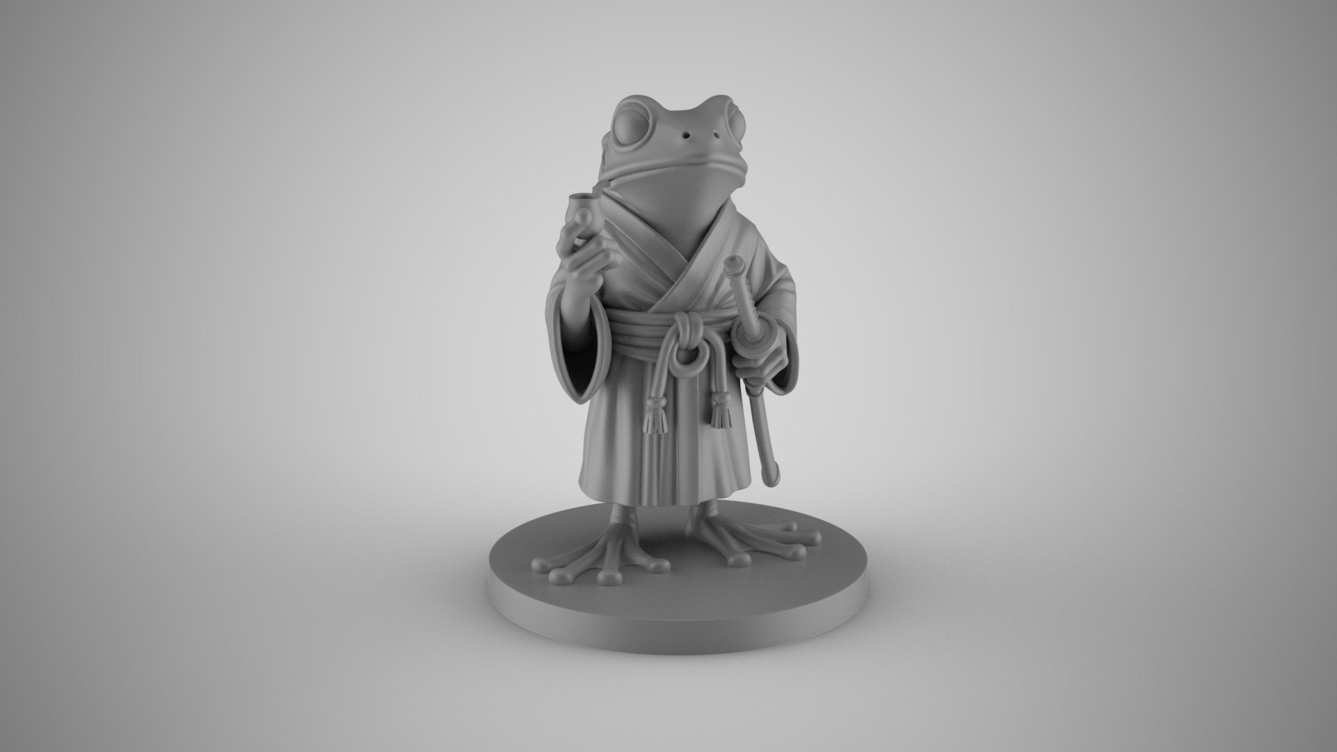 Sword Frog Decor 3D print model_1