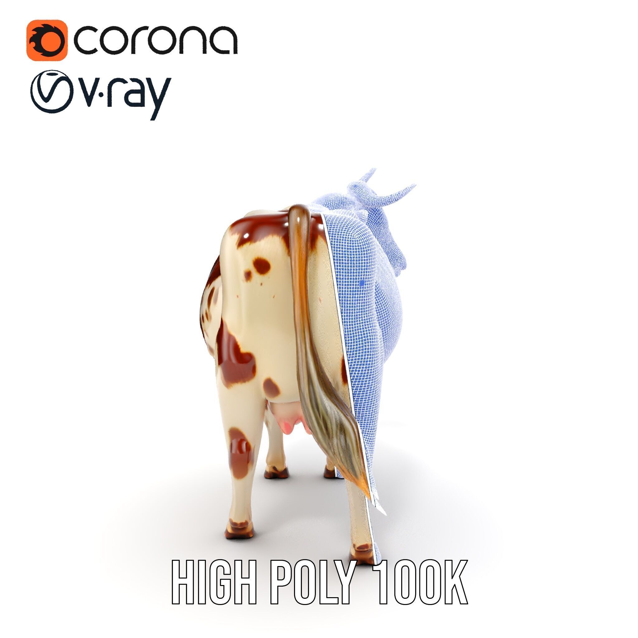 Realistic Farm Cow D Model Pack Low-poly 3D model_38