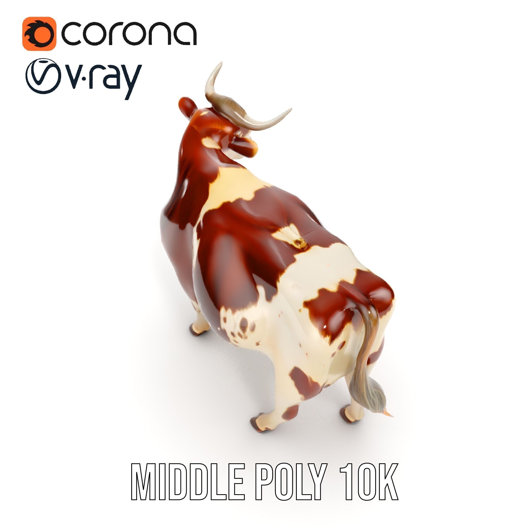 Realistic Farm Cow D Model Pack Low-poly 3D model_27