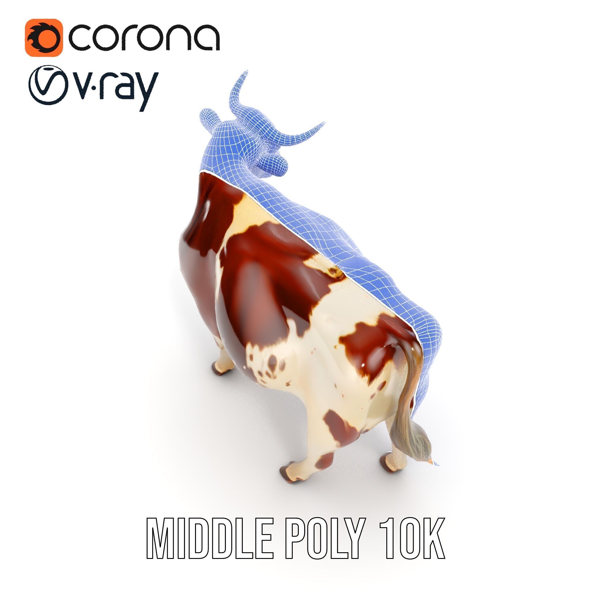 Realistic Farm Cow D Model Pack Low-poly 3D model_24