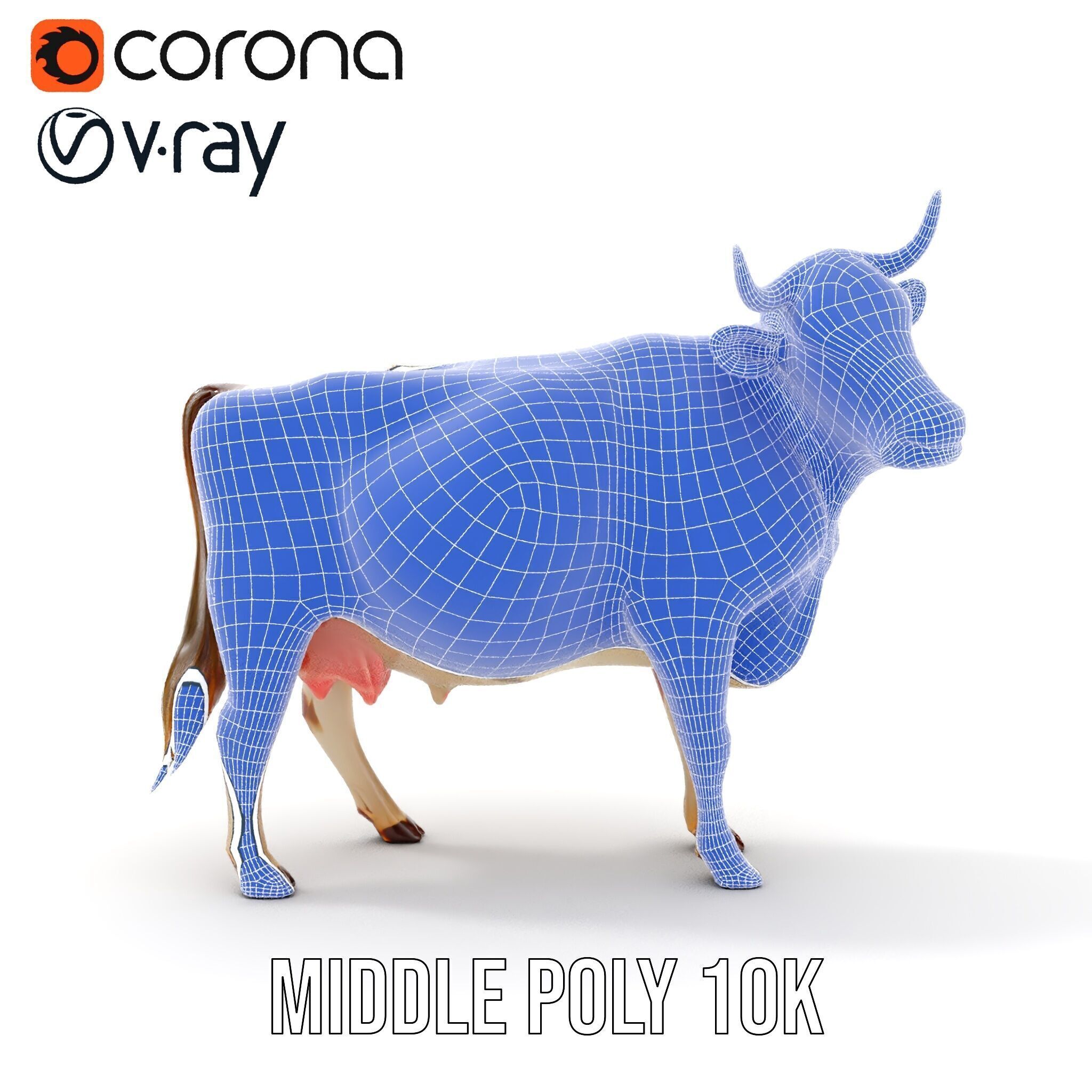 Realistic Farm Cow D Model Pack Low-poly 3D model_18