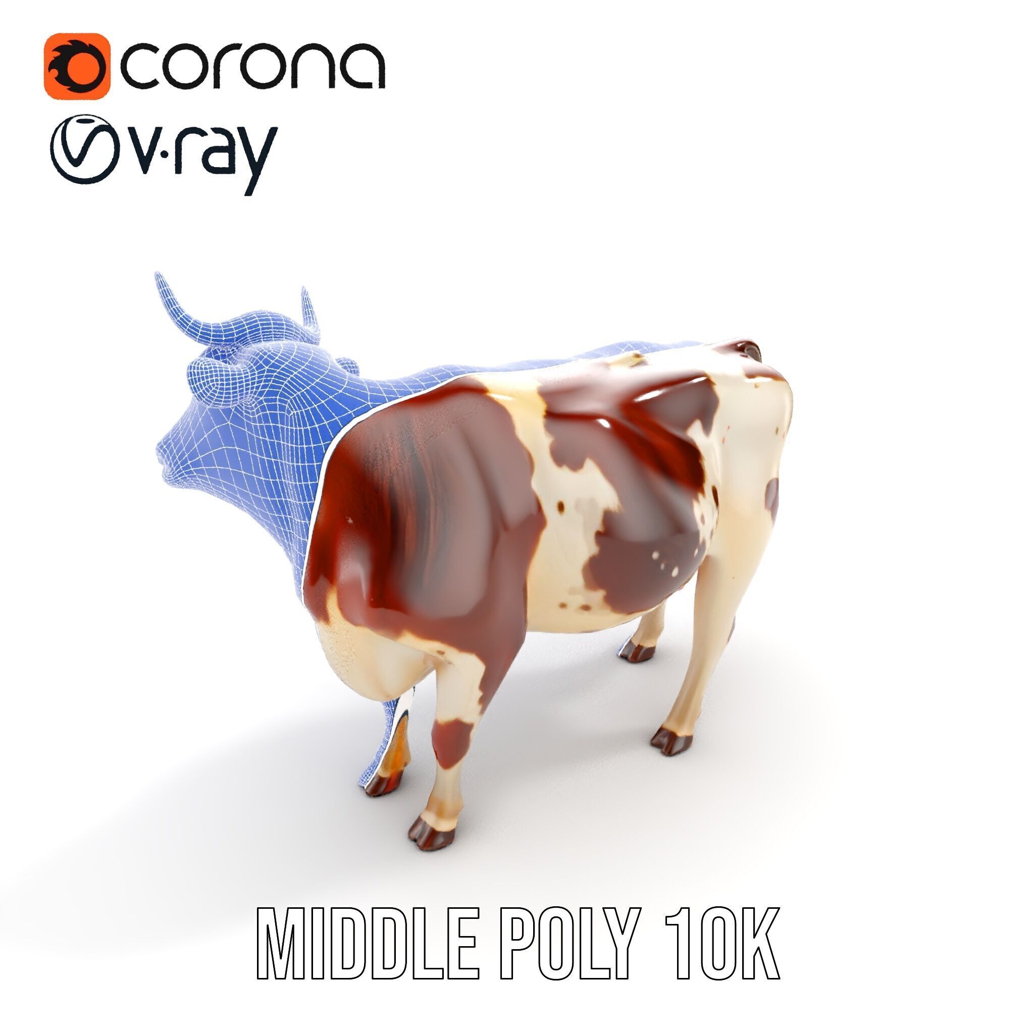 Realistic Farm Cow D Model Pack Low-poly 3D model_13