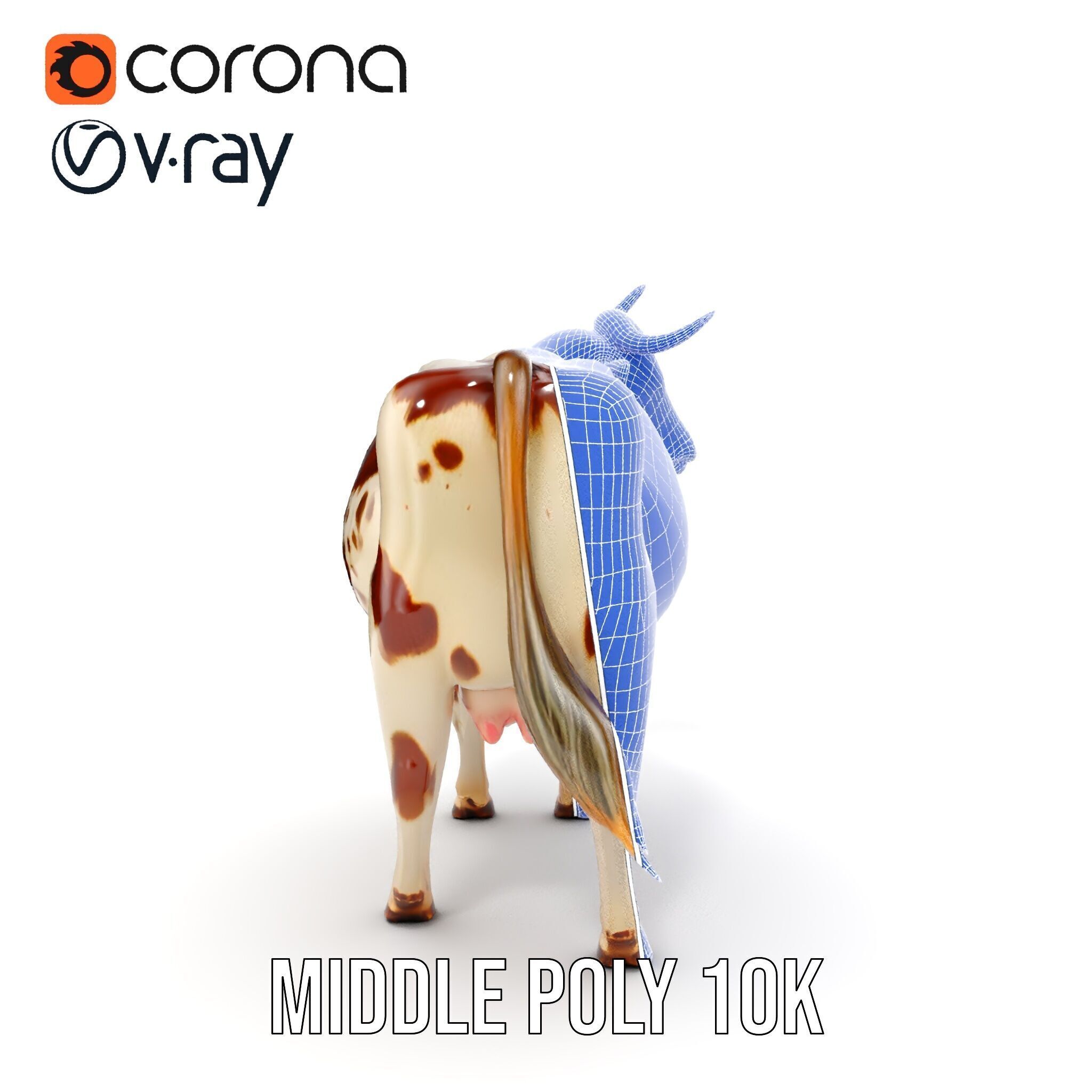 Realistic Farm Cow D Model Pack Low-poly 3D model_29