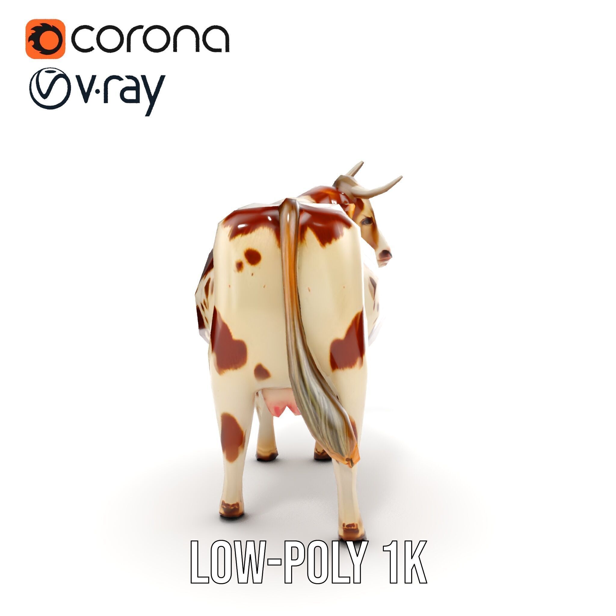 Realistic Farm Cow D Model Pack Low-poly 3D model_19