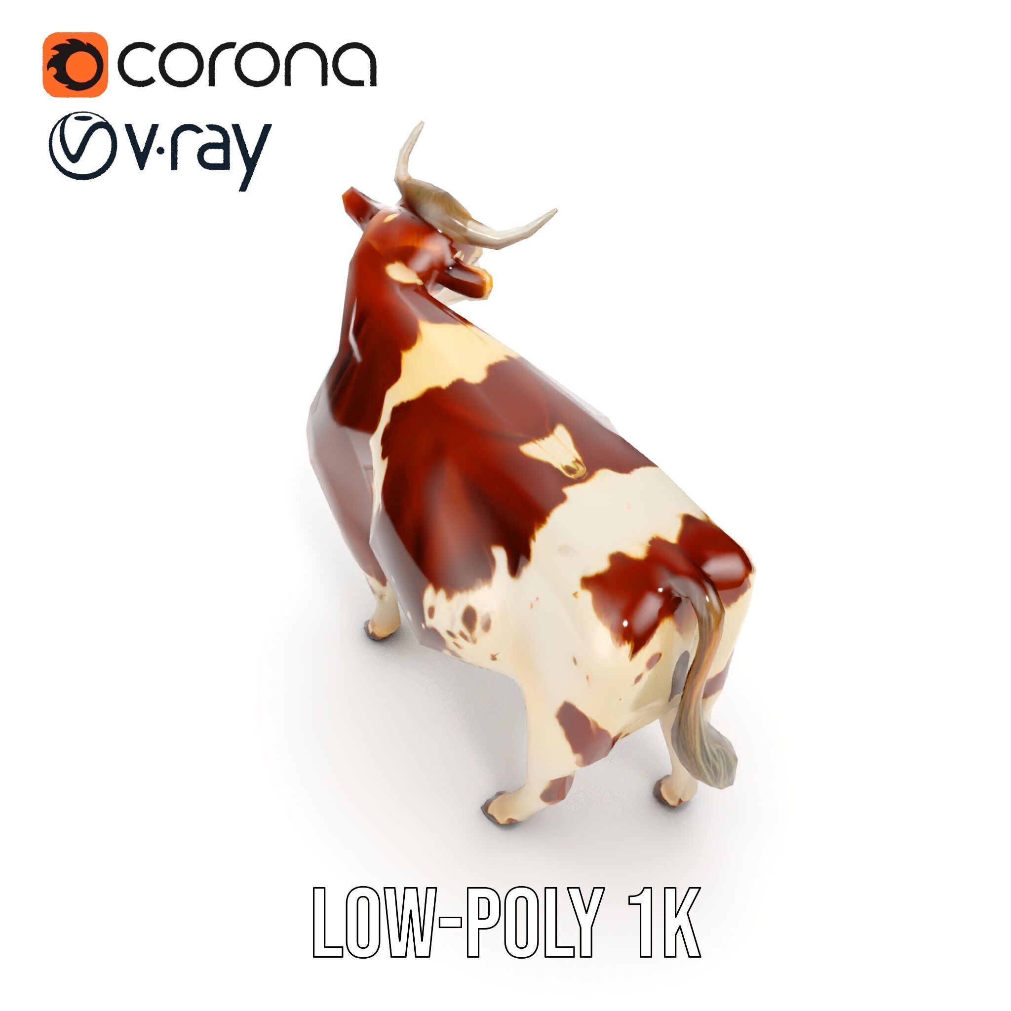 Realistic Farm Cow D Model Pack Low-poly 3D model_17