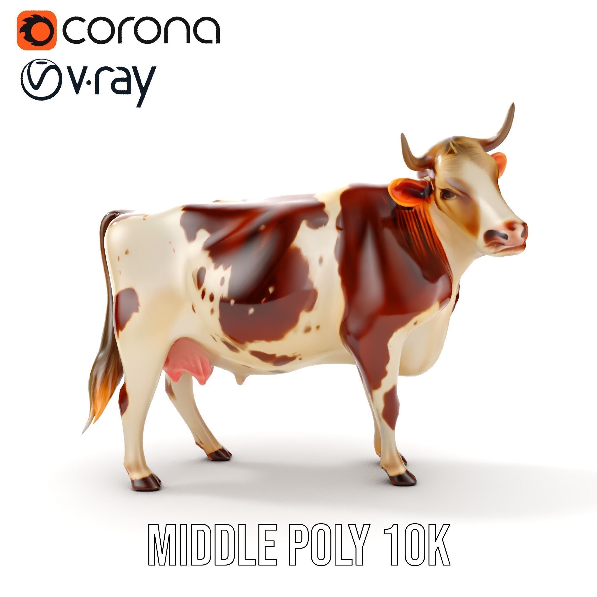 Realistic Farm Cow D Model Pack Low-poly 3D model_32