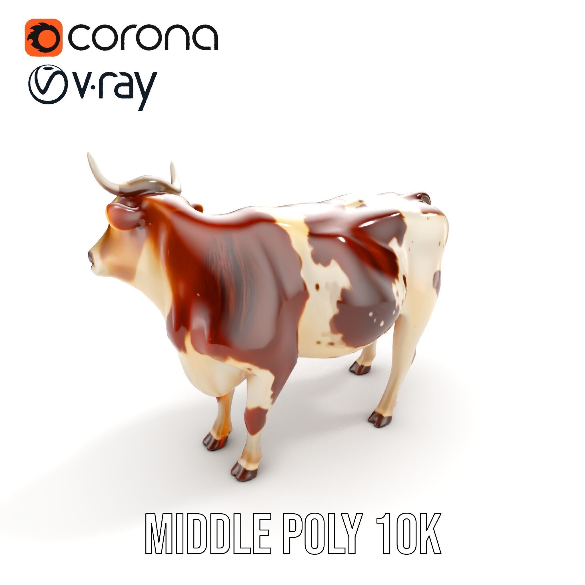 Realistic Farm Cow D Model Pack Low-poly 3D model_10