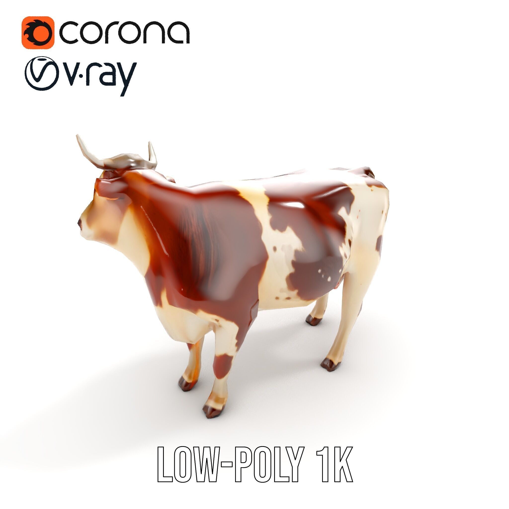 Realistic Farm Cow D Model Pack Low-poly 3D model_22