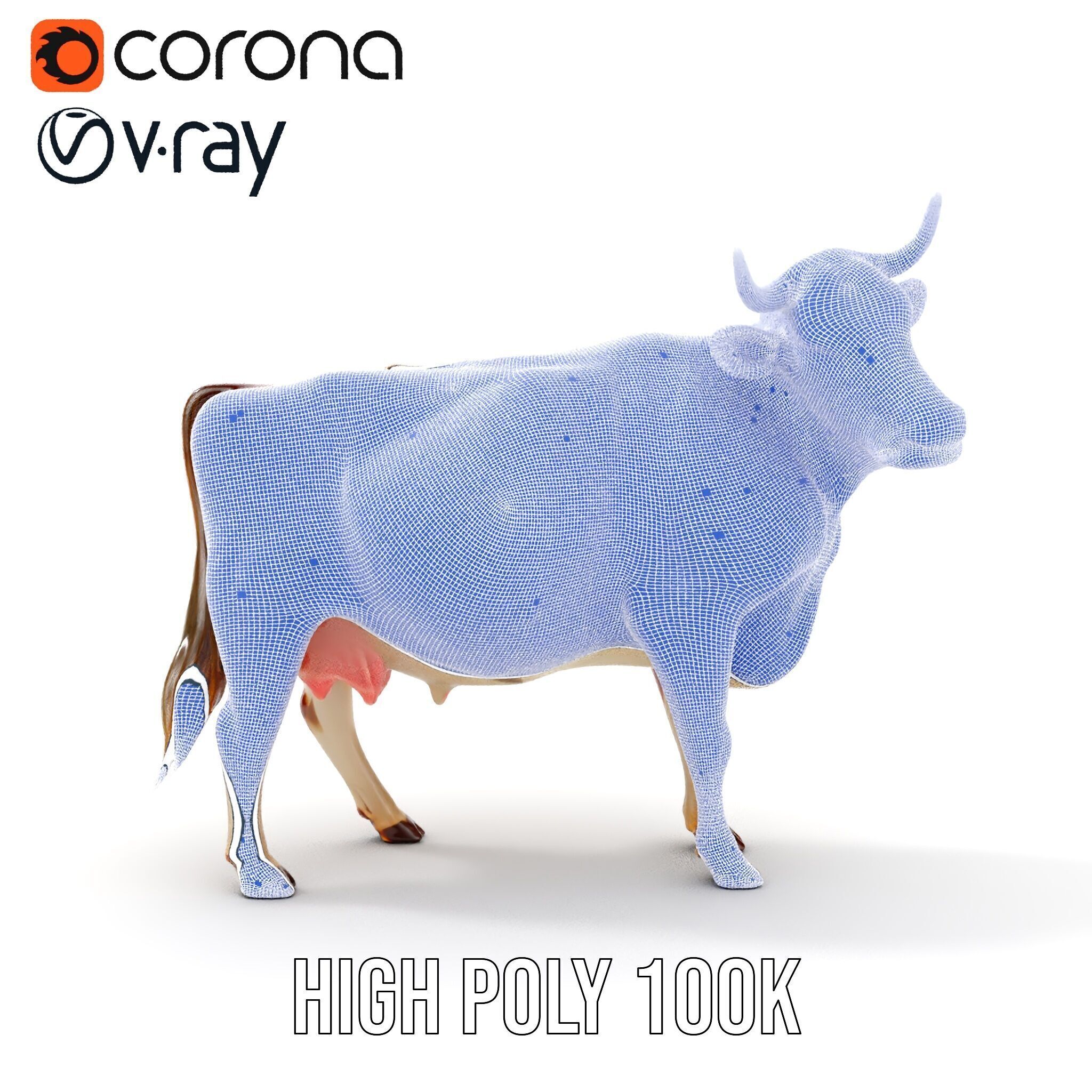 Realistic Farm Cow D Model Pack Low-poly 3D model_39