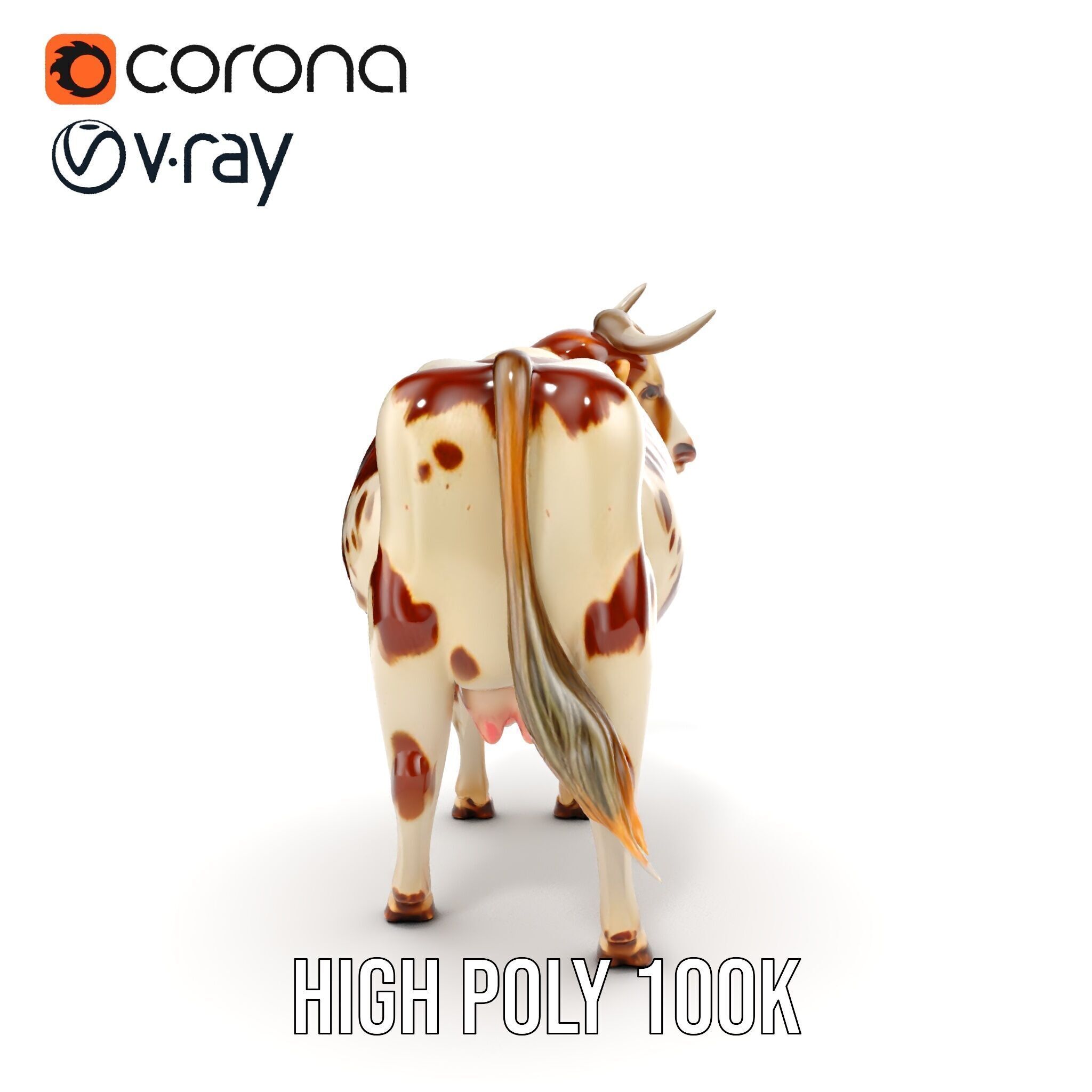 Realistic Farm Cow D Model Pack Low-poly 3D model_20