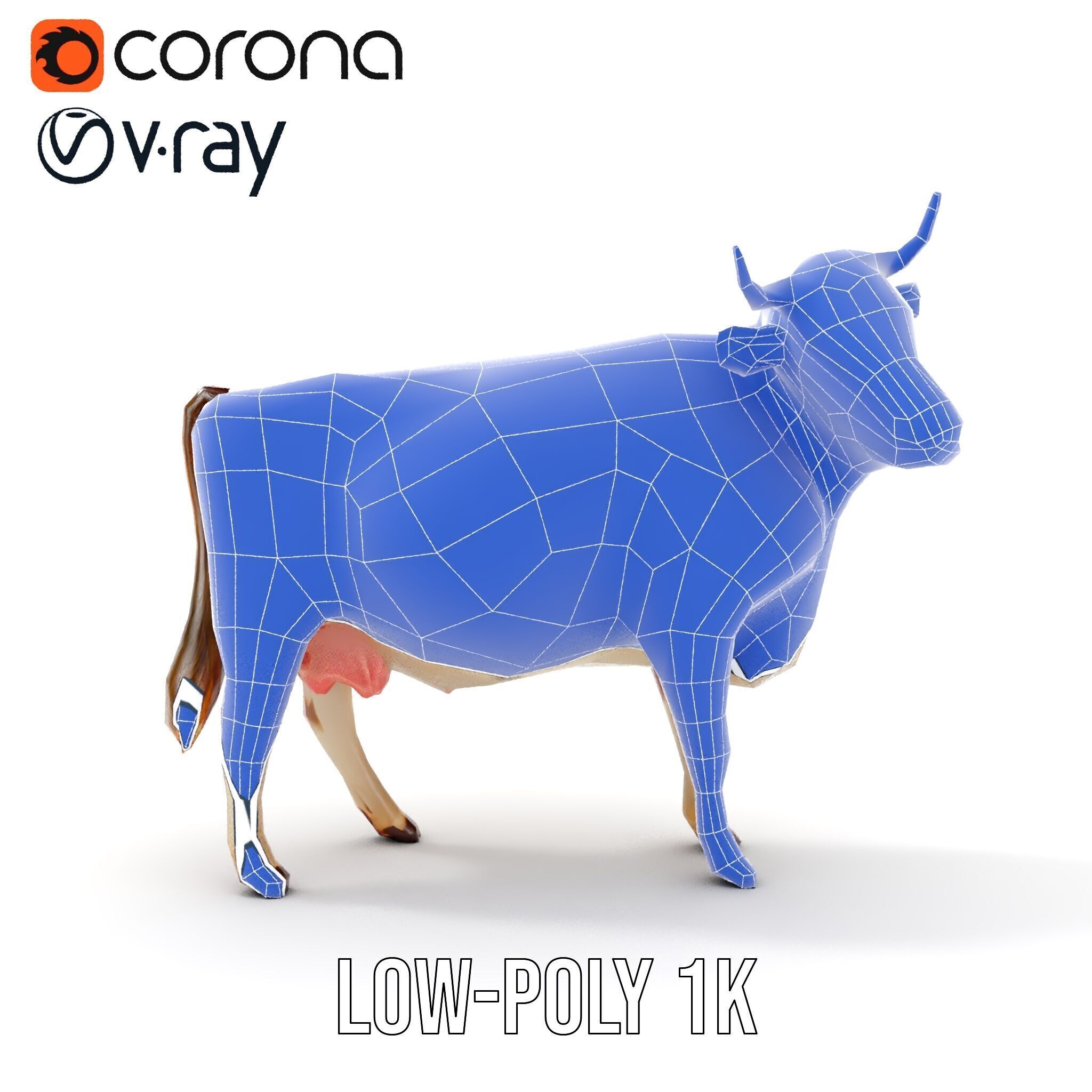 Realistic Farm Cow D Model Pack Low-poly 3D model_30