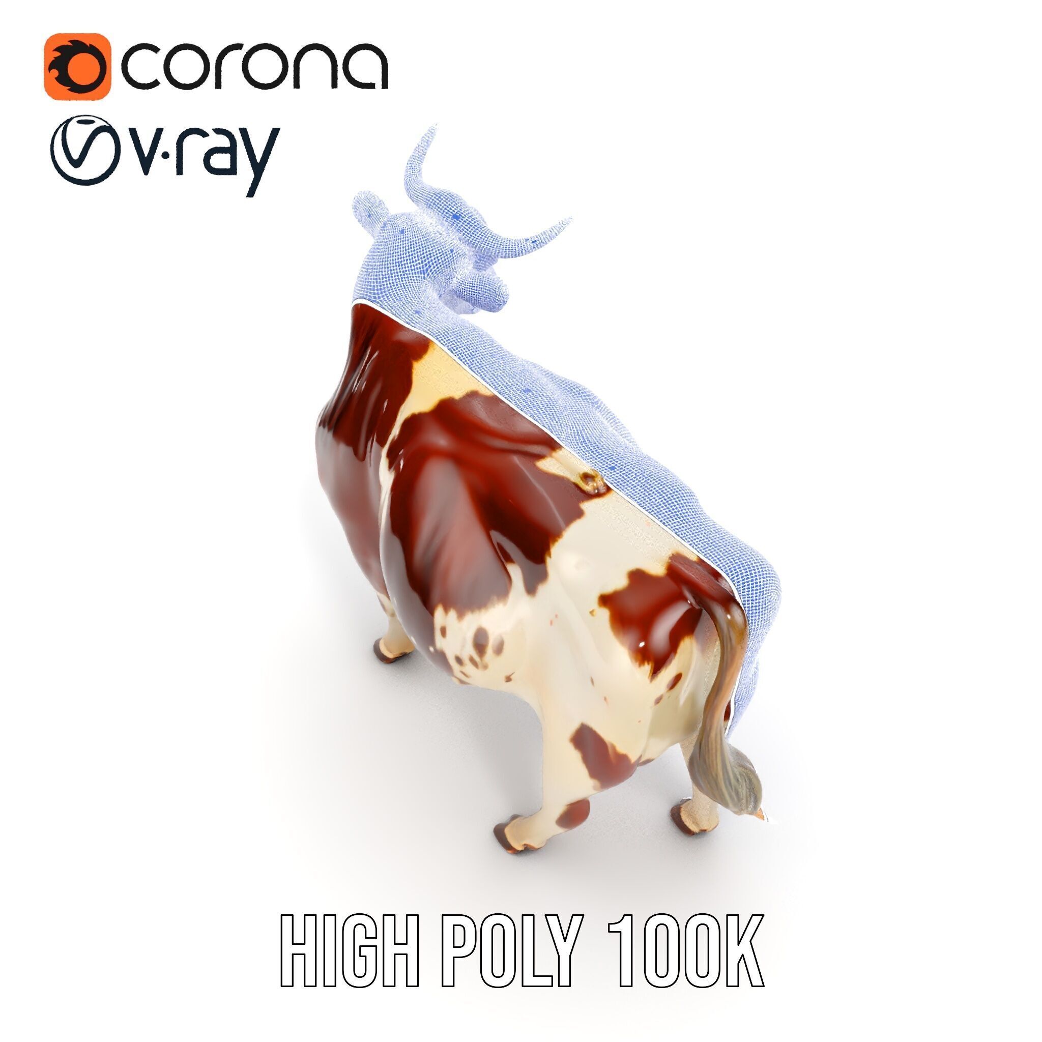 Realistic Farm Cow D Model Pack Low-poly 3D model_37