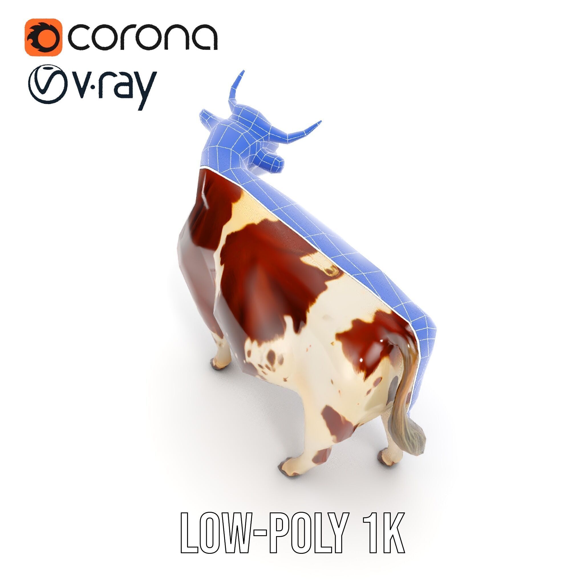 Realistic Farm Cow D Model Pack Low-poly 3D model_14