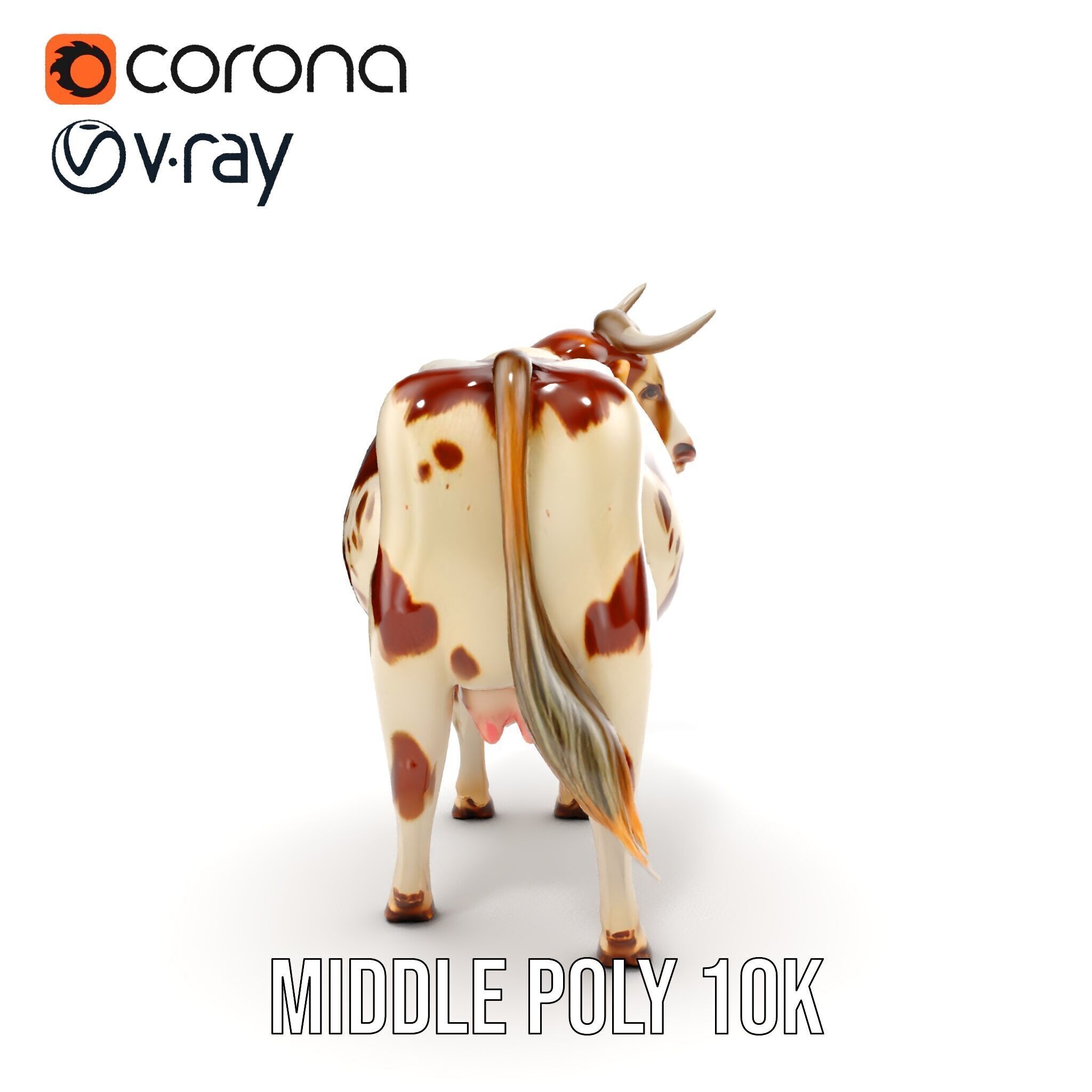 Realistic Farm Cow D Model Pack Low-poly 3D model_21