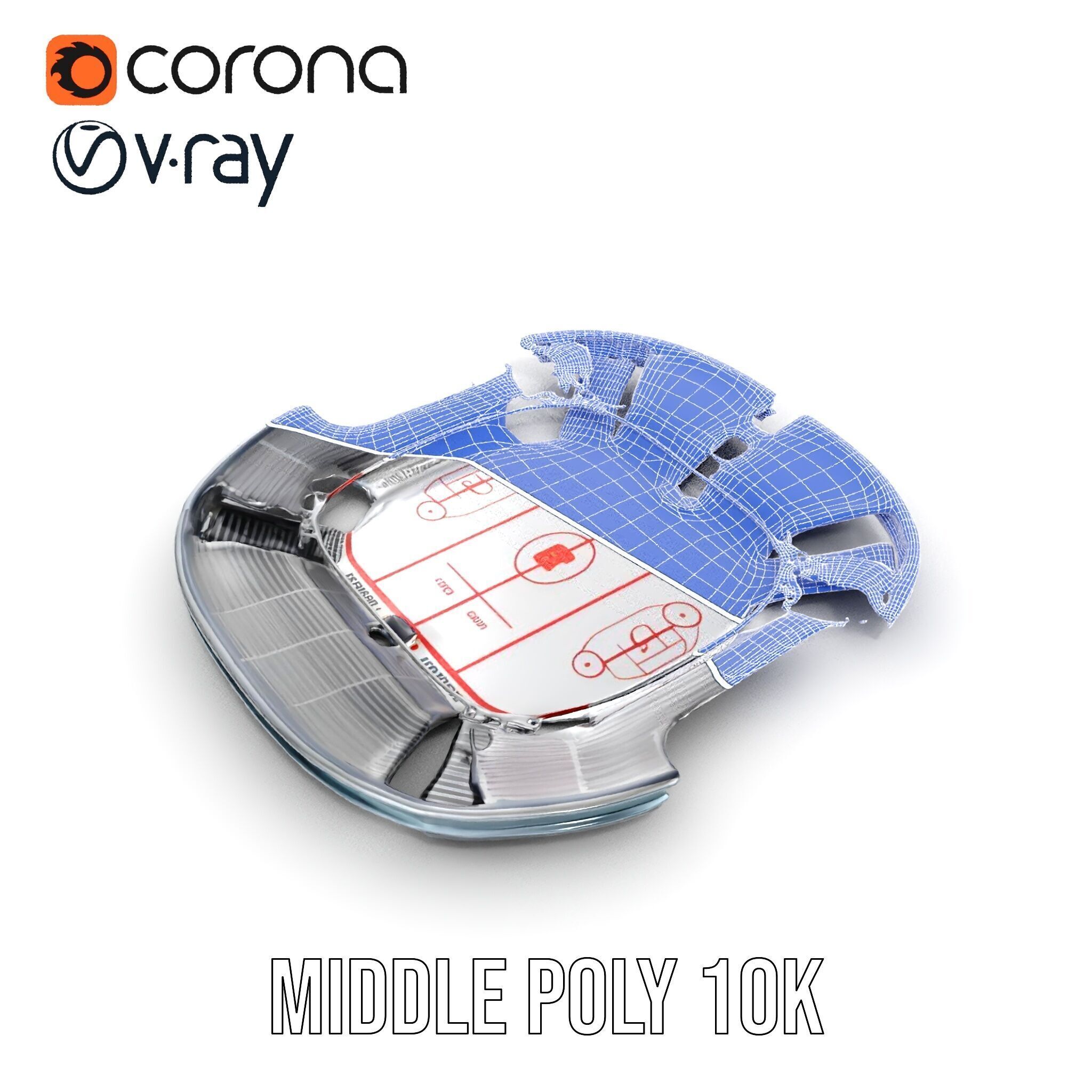 Hockey Stadium Arena Model Pack Low-poly 3D model_31