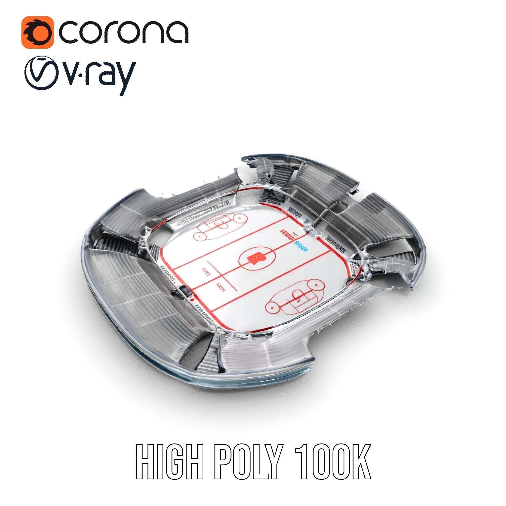 Hockey Stadium Arena Model Pack Low-poly 3D model_22