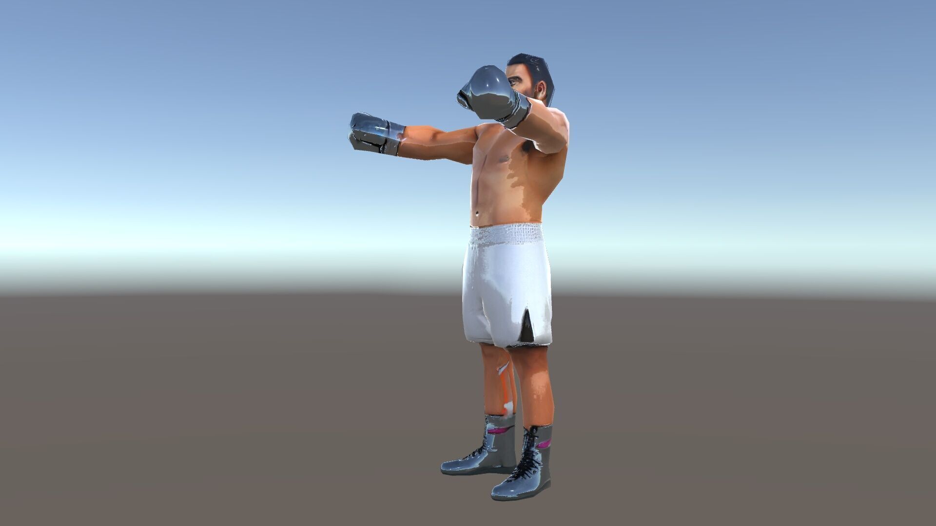 Boxer Character Rigged and Animated with Gloves and Shorts Low-poly 3D model_35
