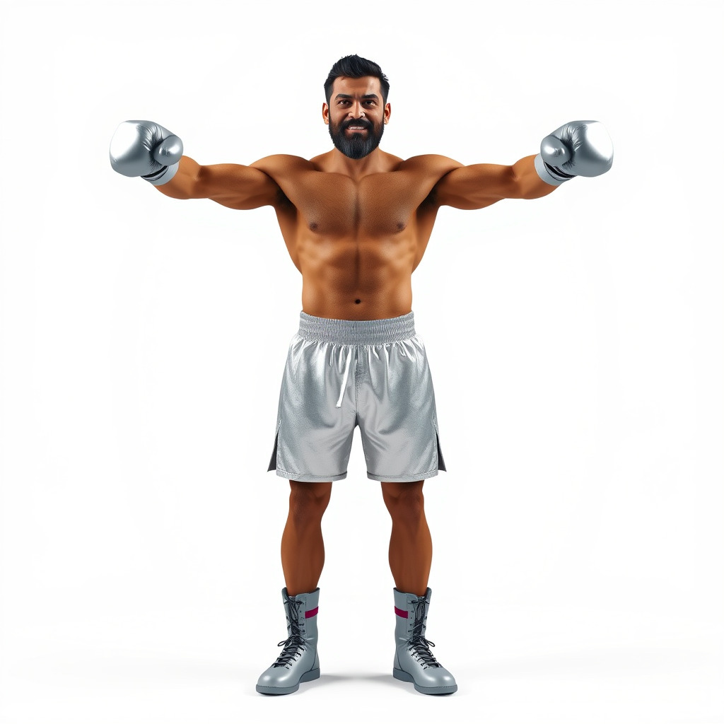 Boxer Character Rigged and Animated with Gloves and Shorts Low-poly 3D model_2