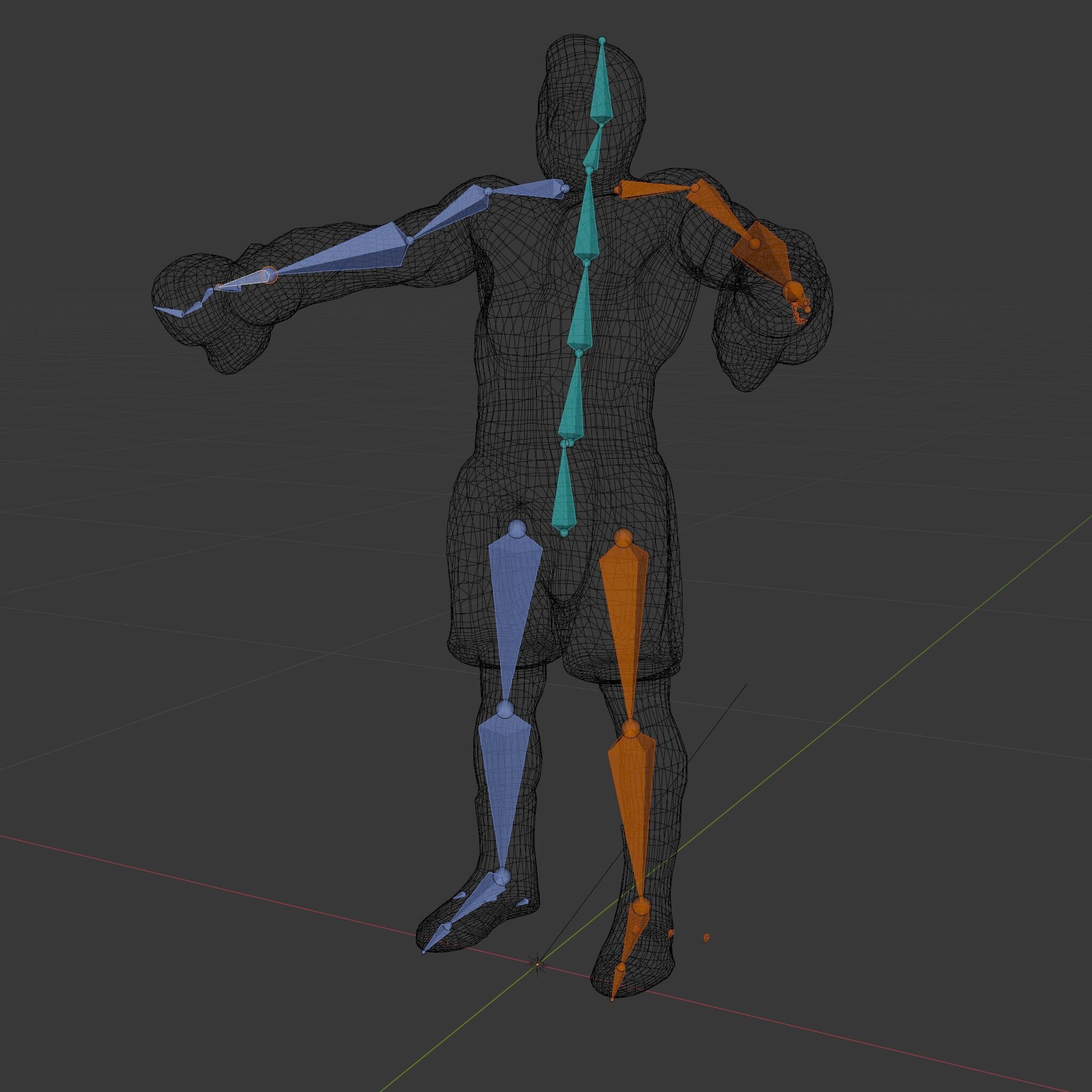 Boxer Character Rigged and Animated with Gloves and Shorts Low-poly 3D model_6