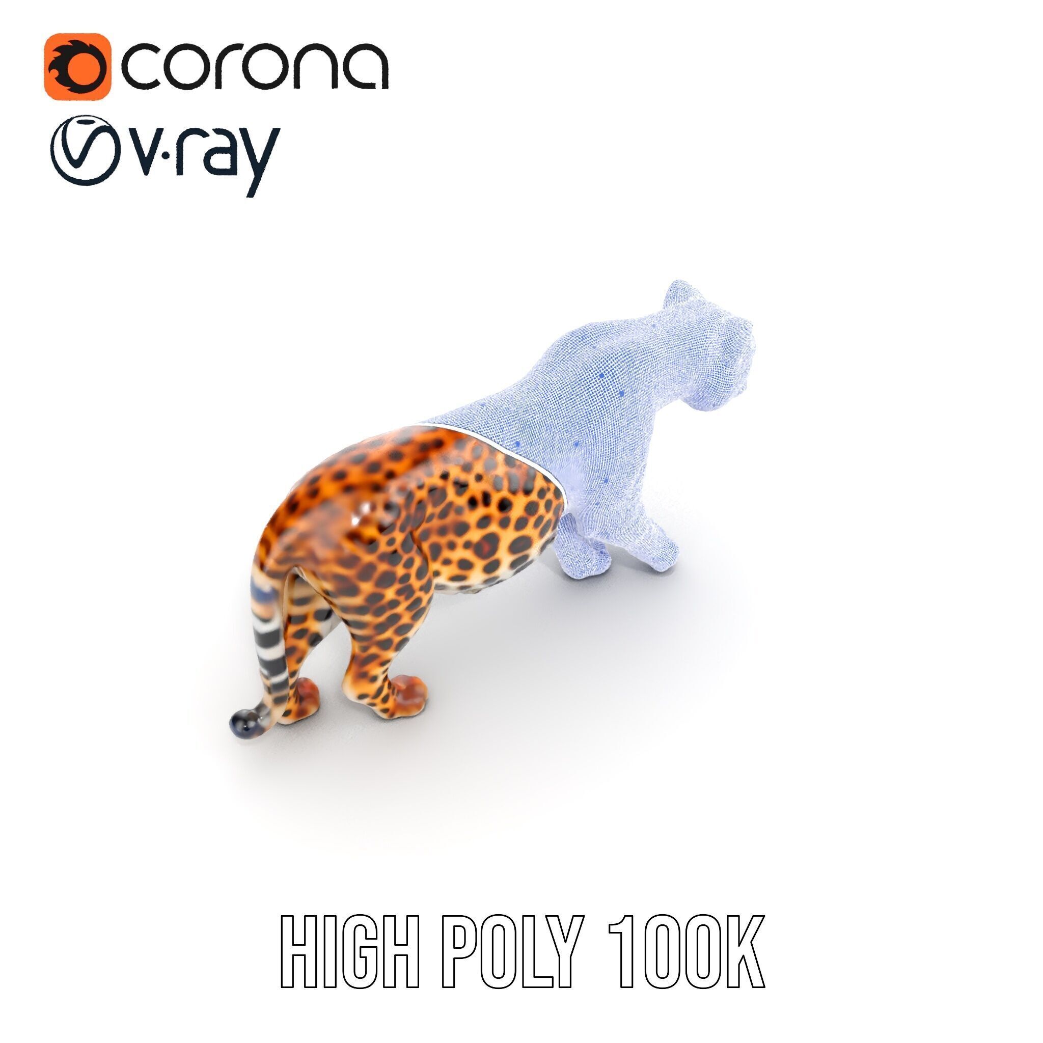 Elegant Jaguar Model Pack for Realistic D Rendering Low-poly 3D model_28