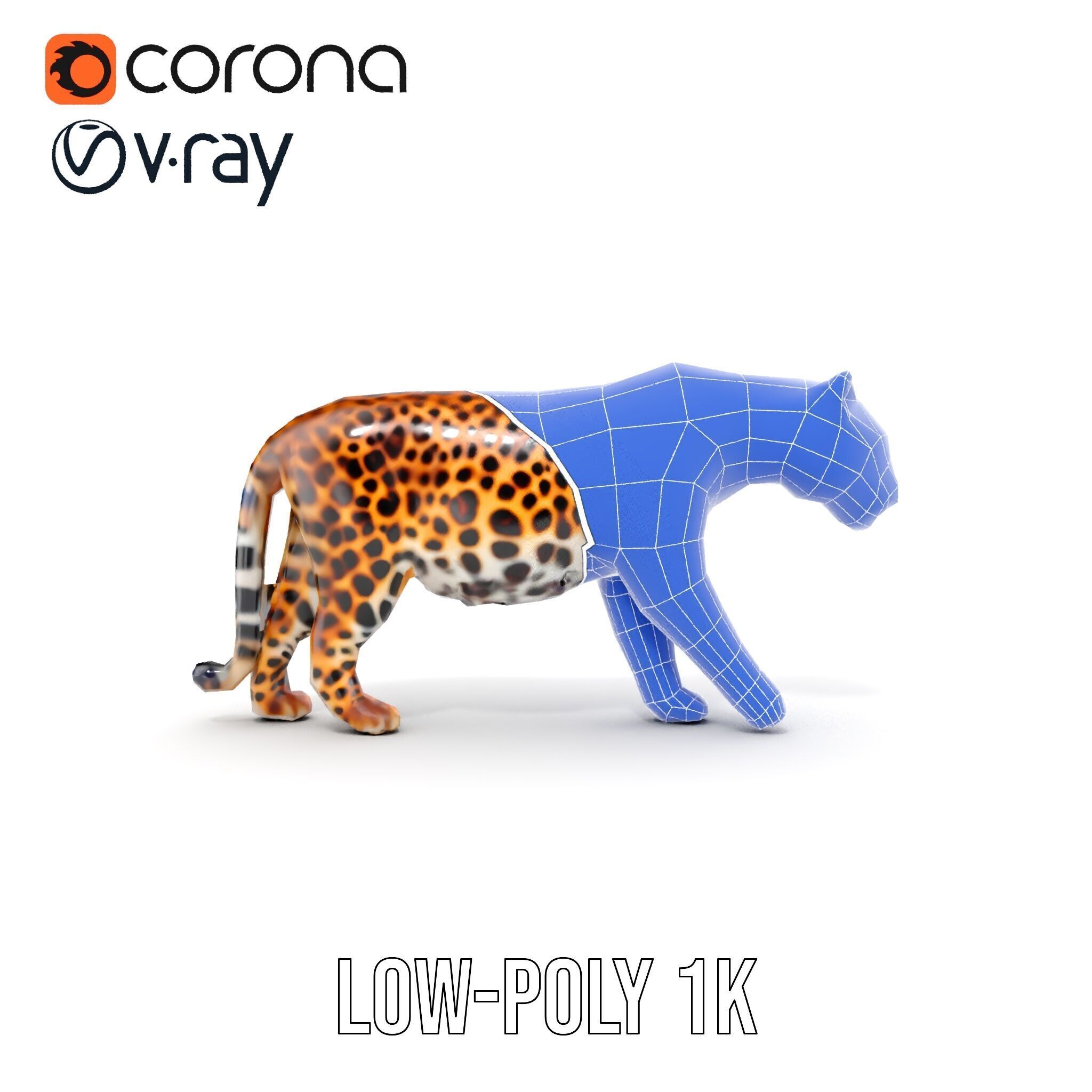 Elegant Jaguar Model Pack for Realistic D Rendering Low-poly 3D model_24