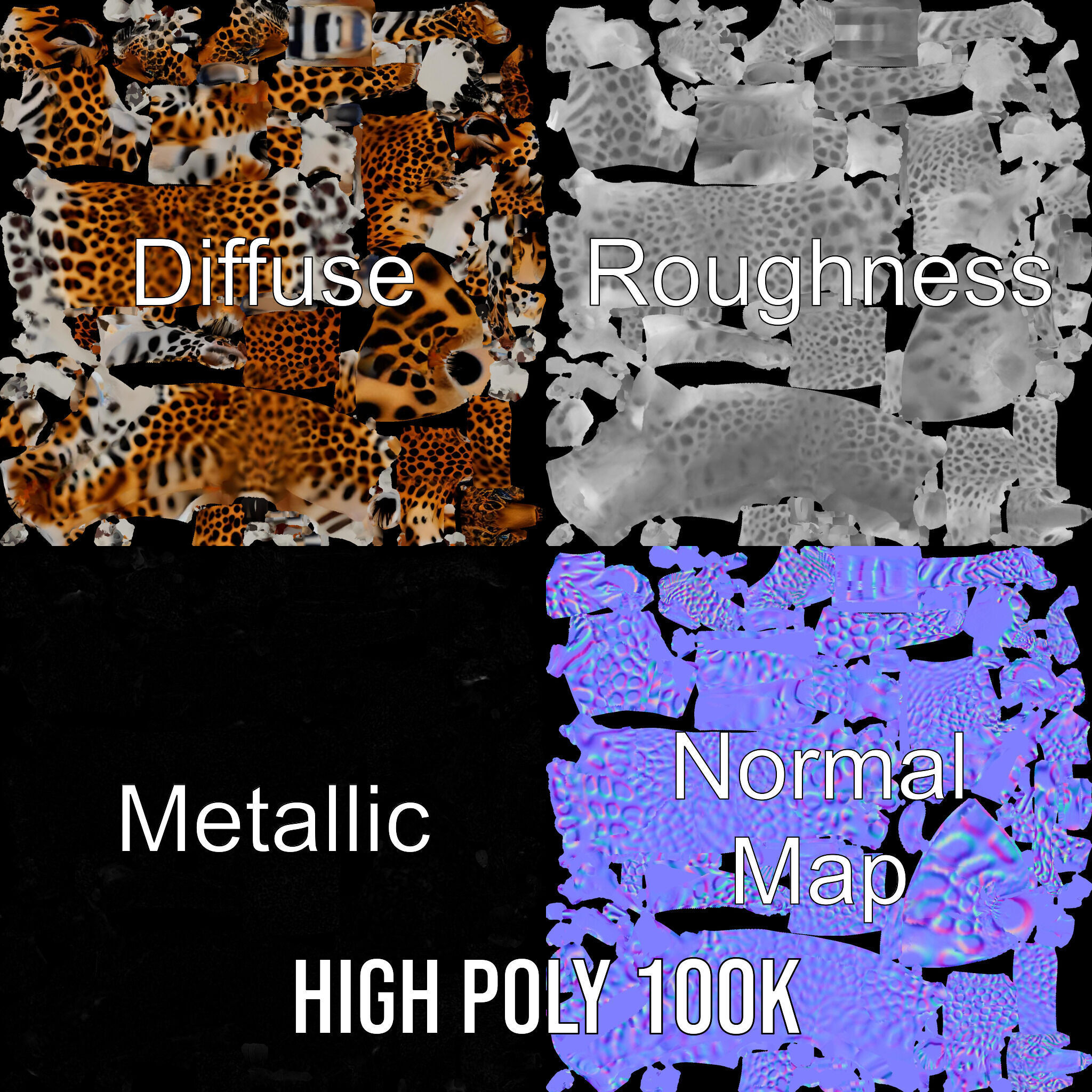 Elegant Jaguar Model Pack for Realistic D Rendering Low-poly 3D model_4