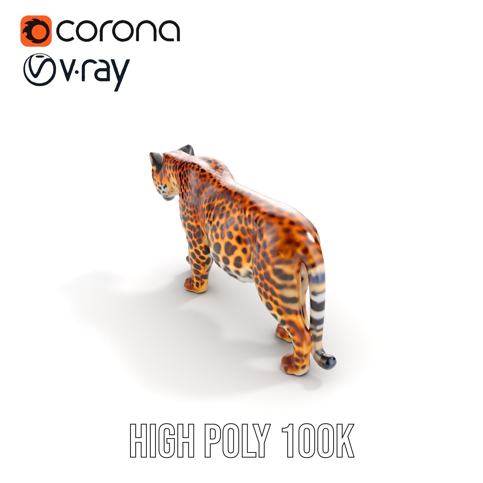 Elegant Jaguar Model Pack for Realistic D Rendering Low-poly 3D model_34