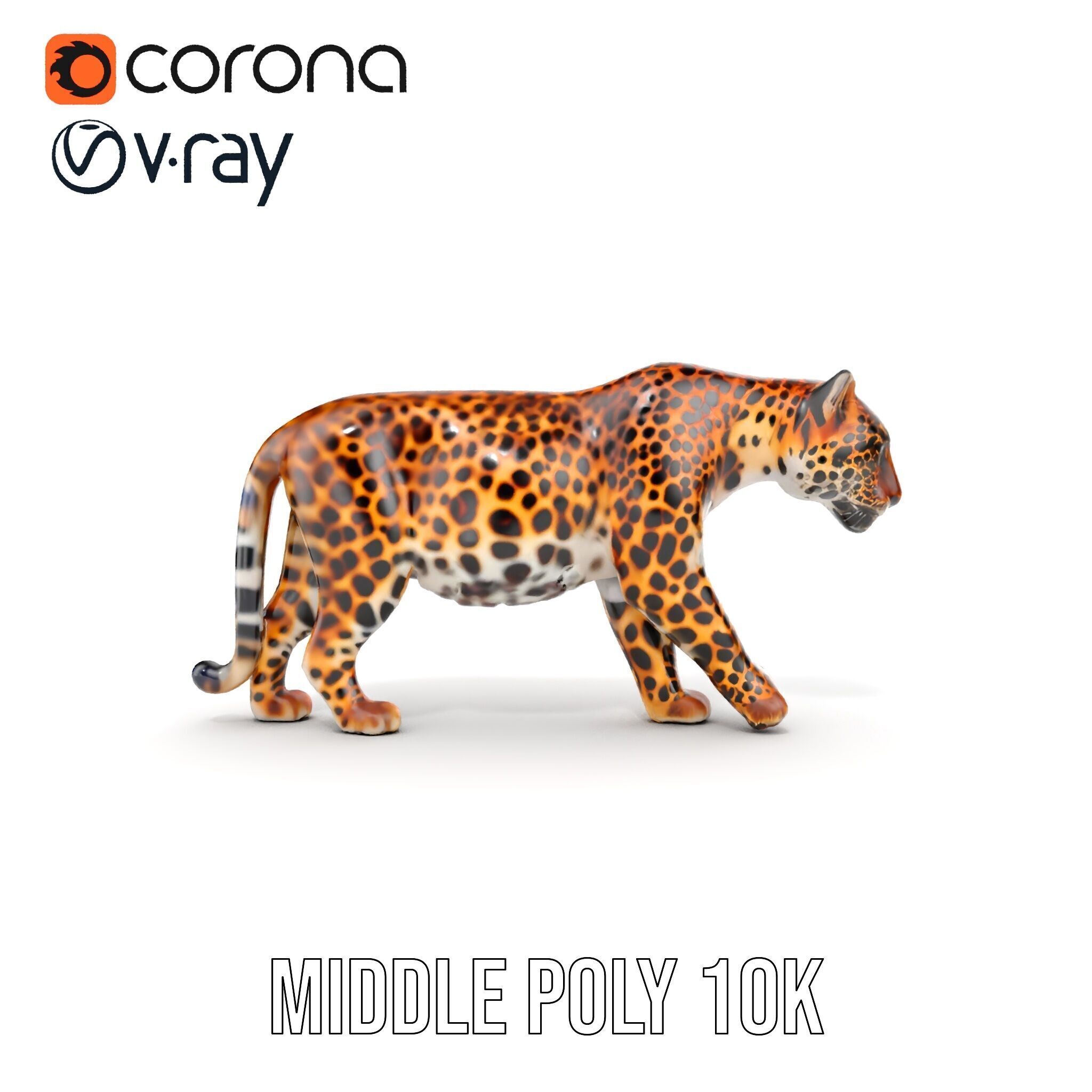 Elegant Jaguar Model Pack for Realistic D Rendering Low-poly 3D model_13