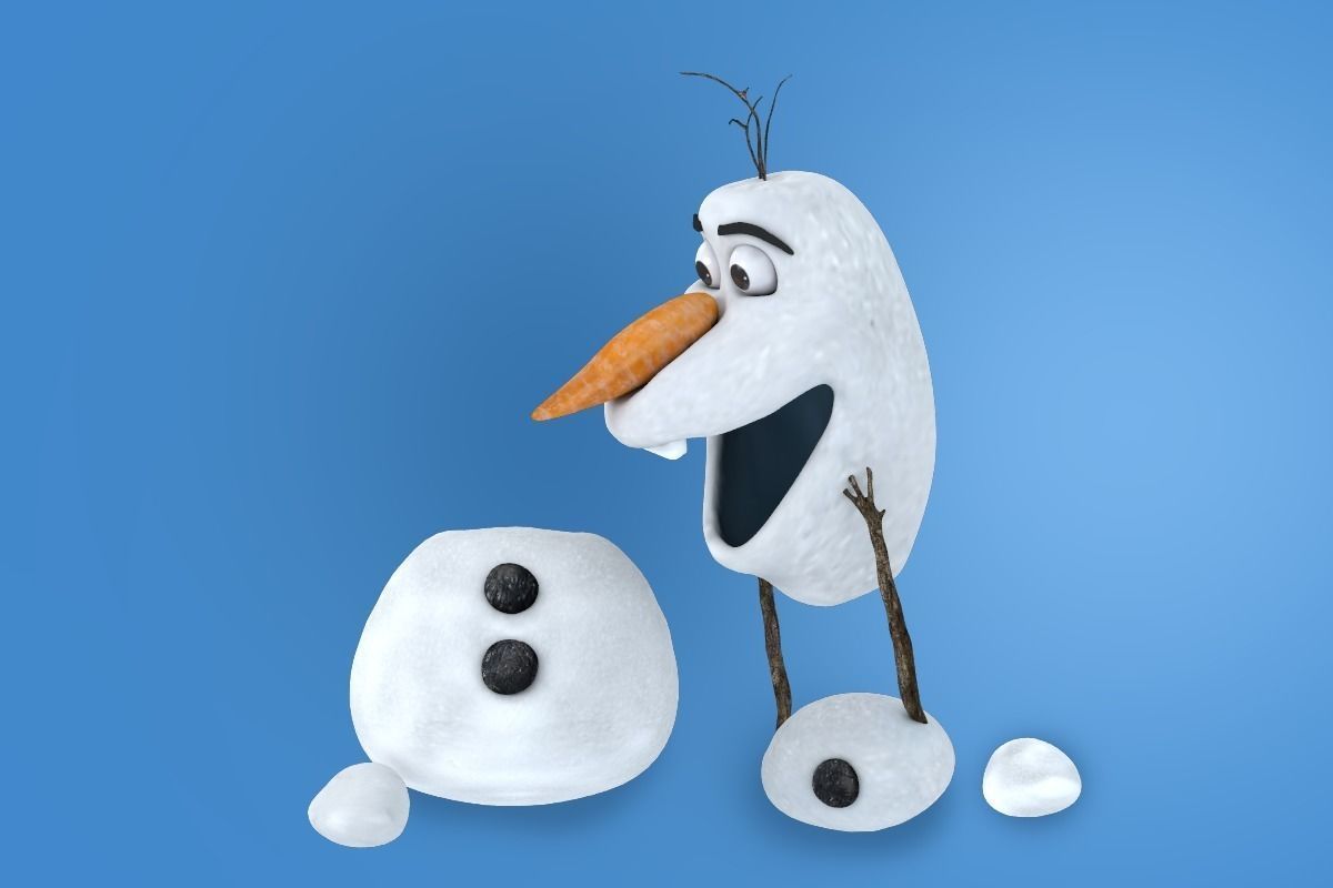 OLAF snowman Low-poly 3D model_11