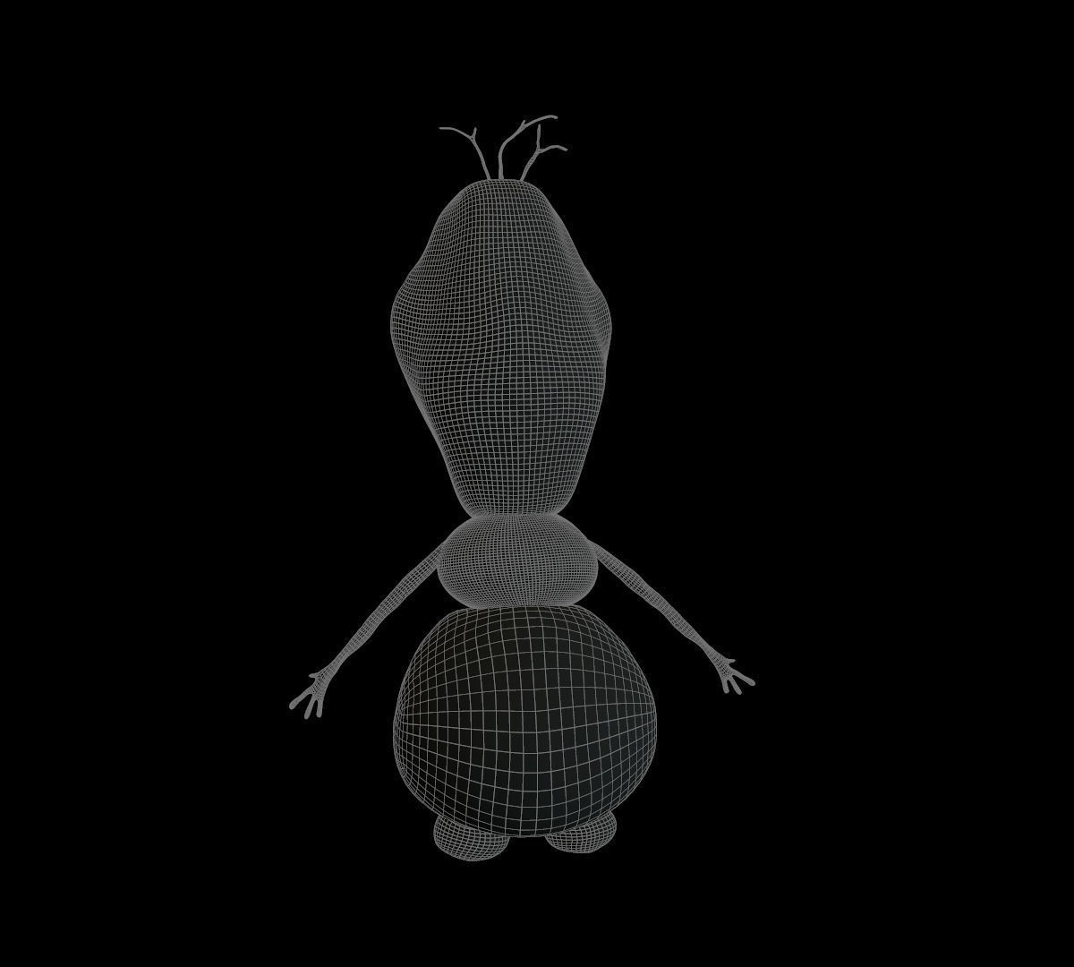 OLAF snowman Low-poly 3D model_12