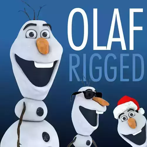 OLAF snowman Low-poly 3D model