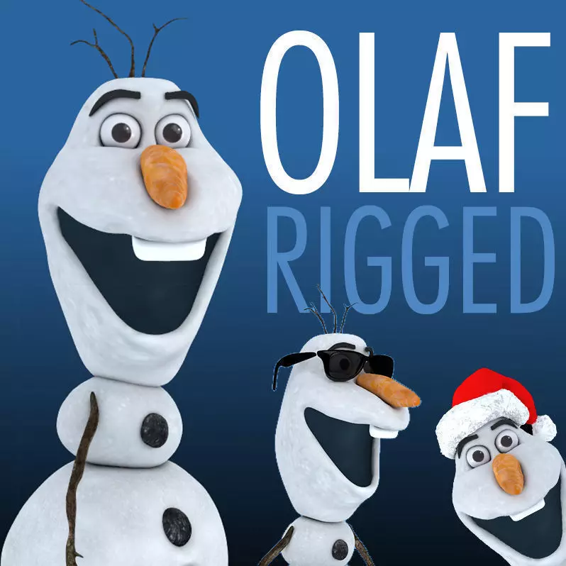 OLAF snowman Low-poly 3D model_0