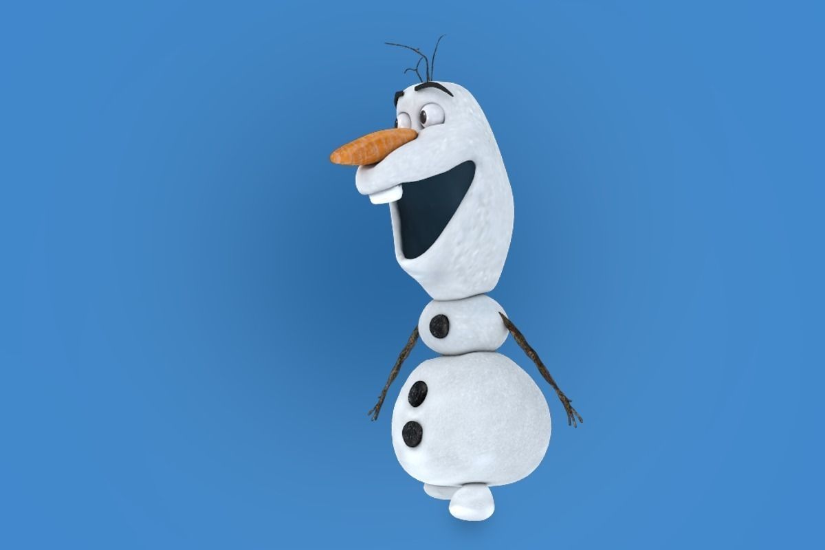 OLAF snowman Low-poly 3D model_4