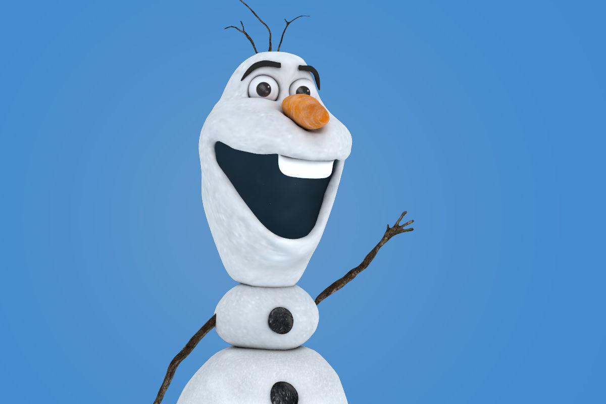 OLAF snowman Low-poly 3D model_5