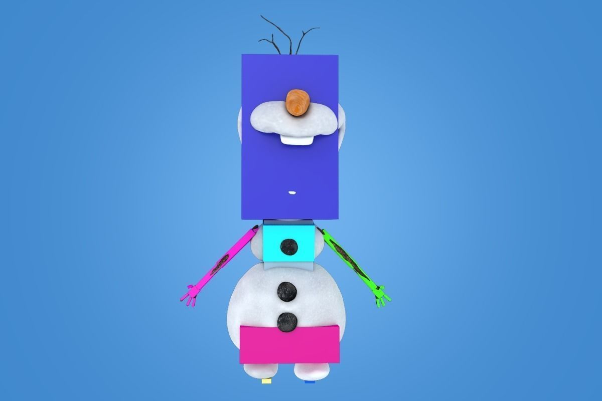 OLAF snowman Low-poly 3D model_14