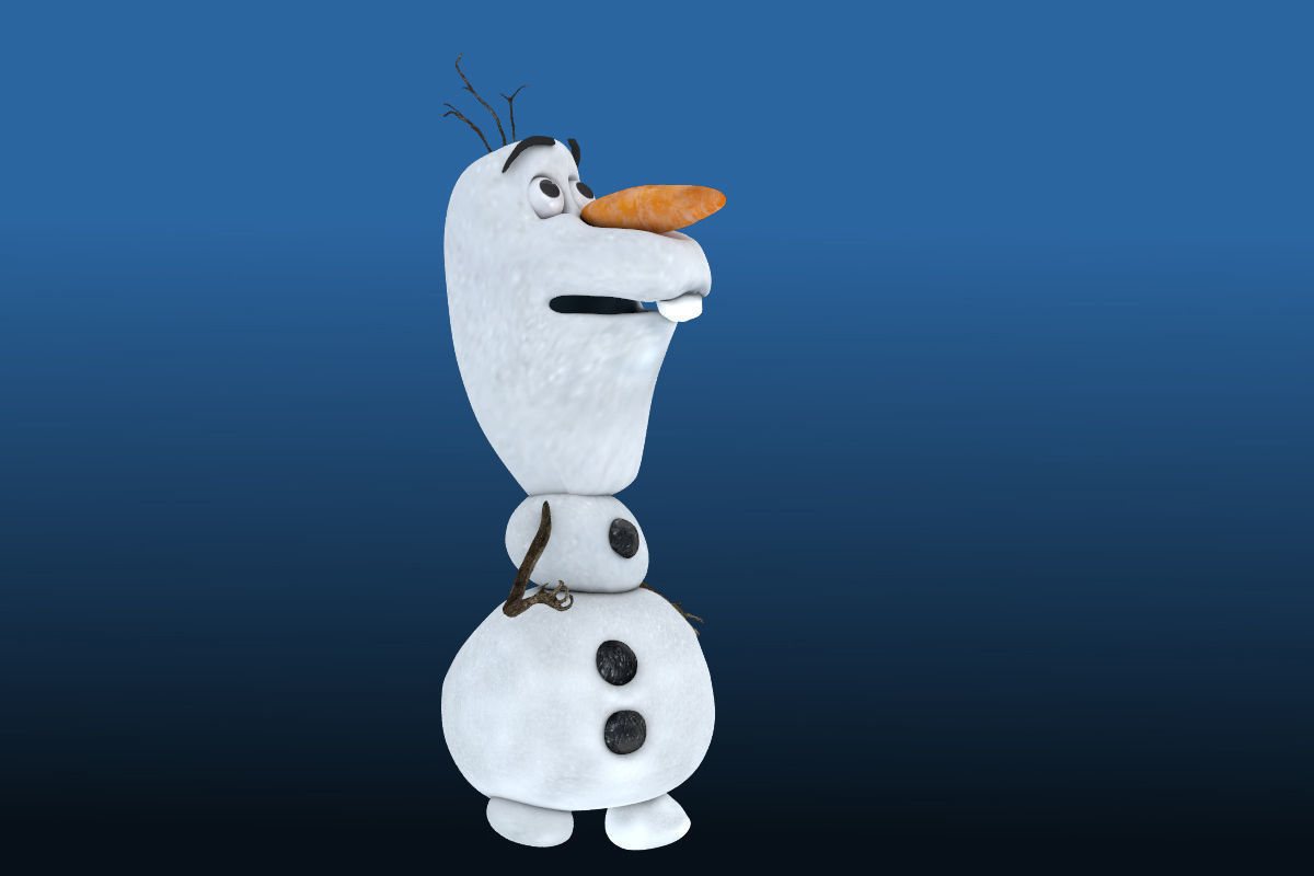 OLAF snowman Low-poly 3D model_9
