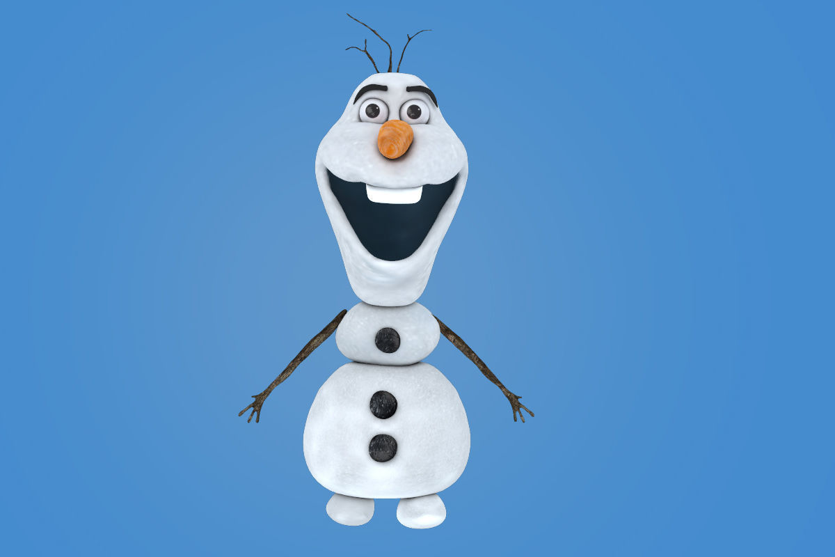 OLAF snowman Low-poly 3D model_1