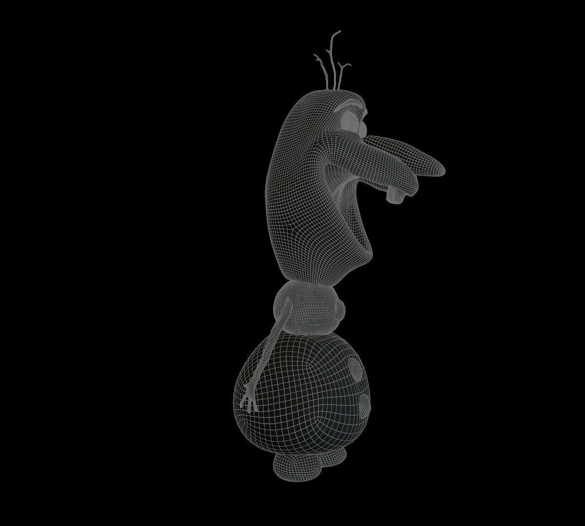 OLAF snowman Low-poly 3D model_13