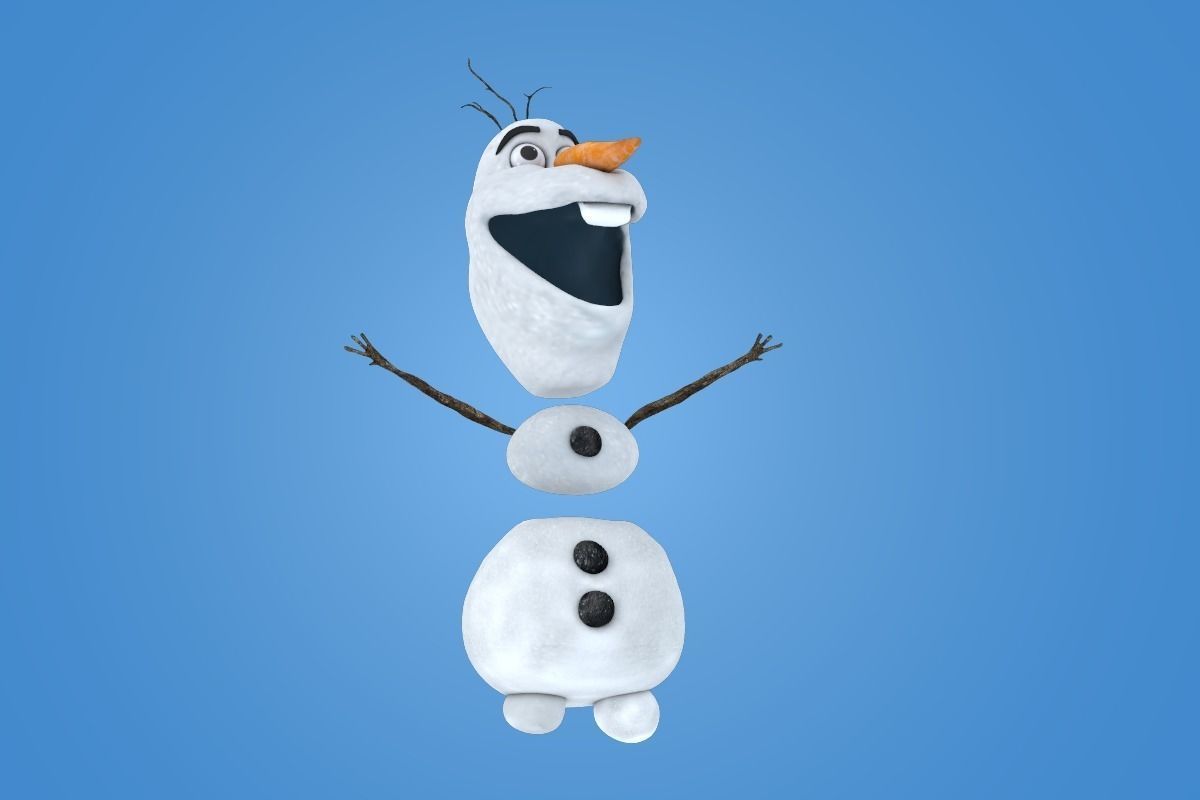 OLAF snowman Low-poly 3D model_10