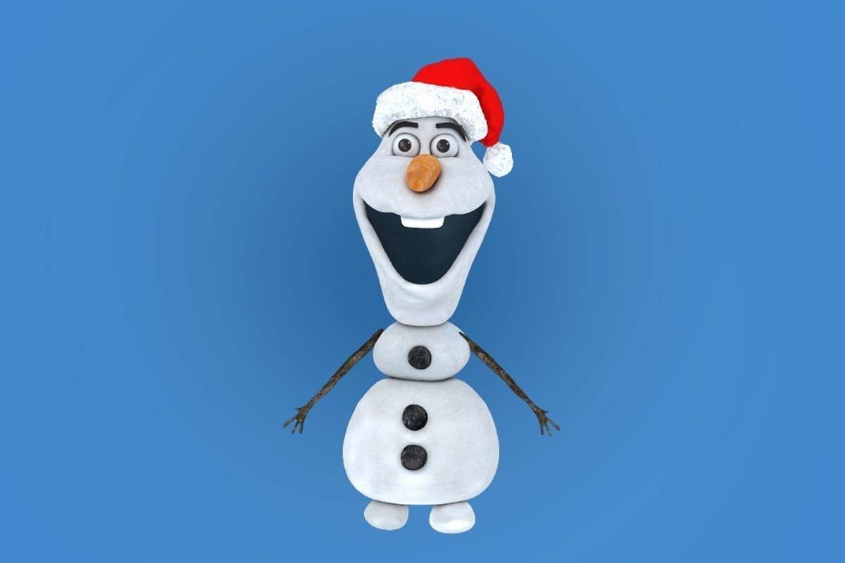 OLAF snowman Low-poly 3D model_8