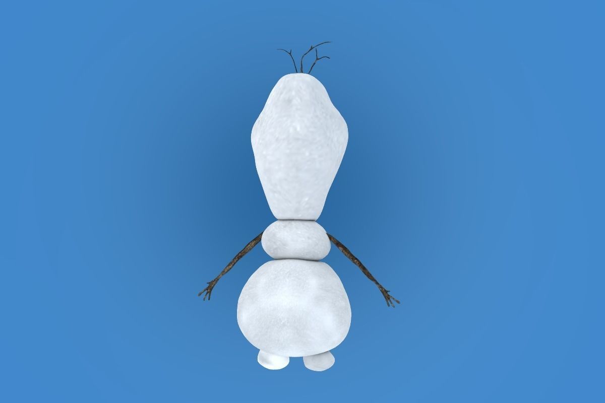 OLAF snowman Low-poly 3D model_3
