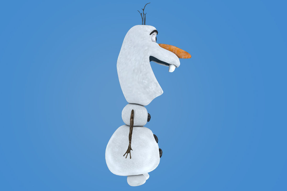 OLAF snowman Low-poly 3D model_2
