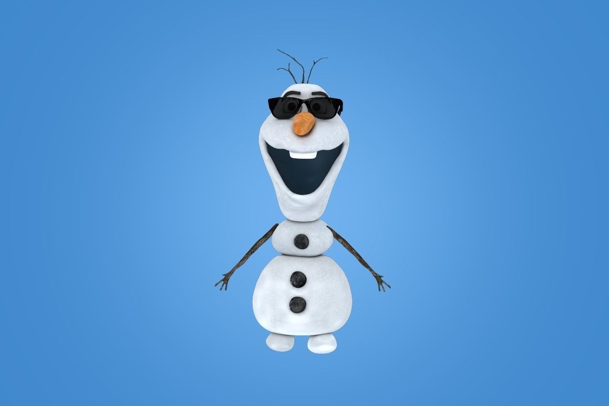 OLAF snowman Low-poly 3D model_7