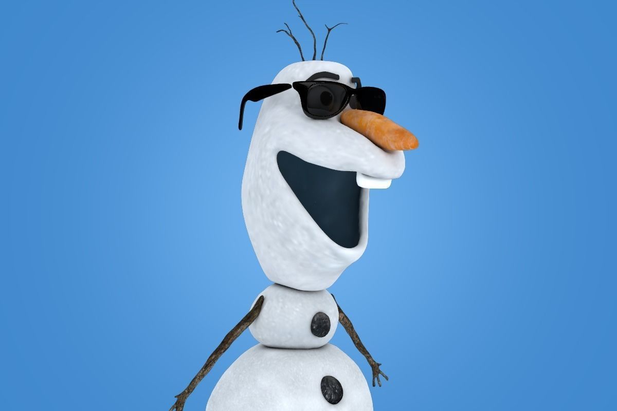 OLAF snowman Low-poly 3D model_6