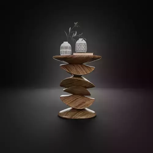 Organic Wooden Side Table   Sculptural Design Piece