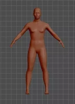 Human model female body Free 3D model_0