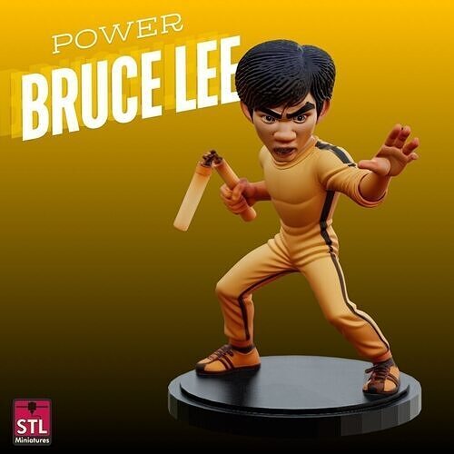 STL File Bruce Lee Chibi Style  3D print model