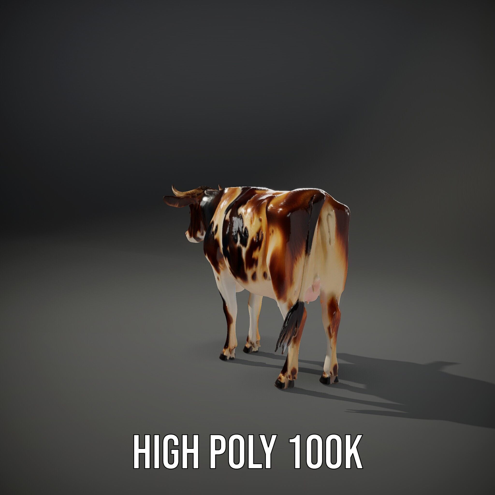 Holstein Cow Model Pack for Realistic Rendering Low-poly 3D model_12