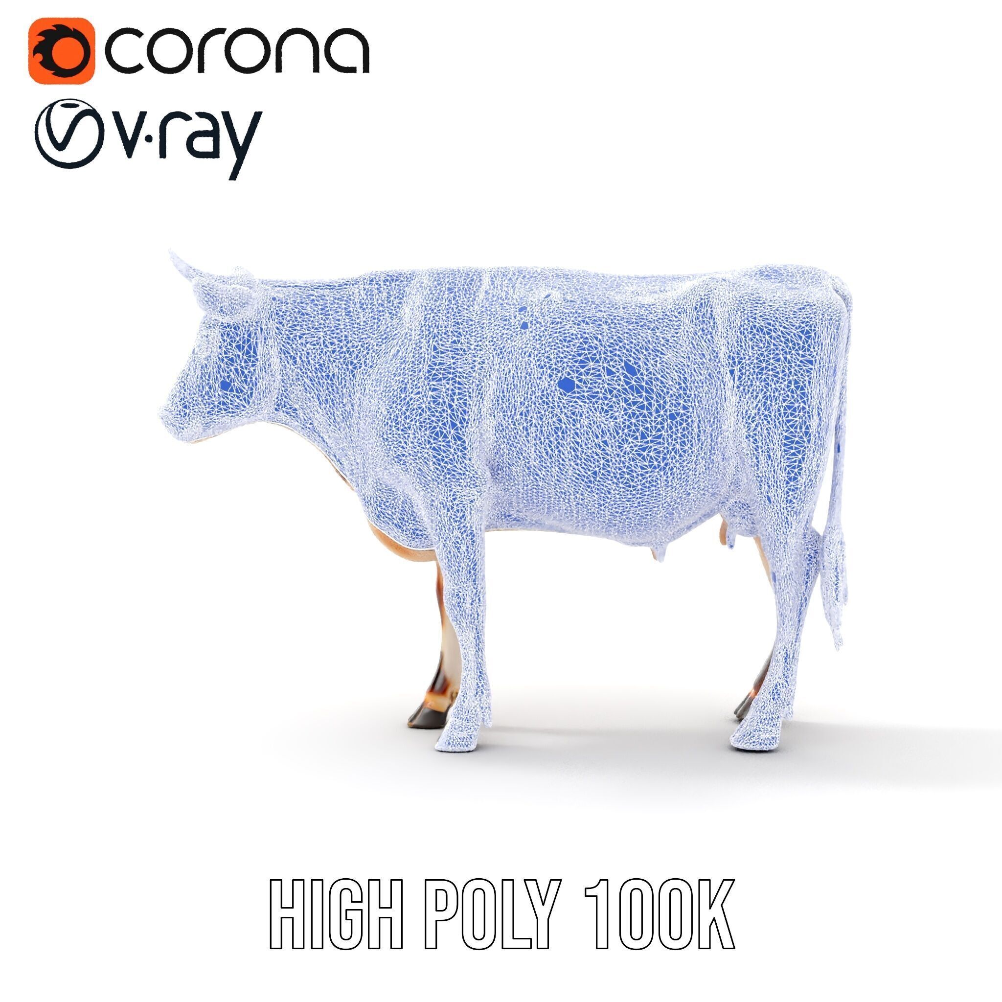 Holstein Cow Model Pack for Realistic Rendering Low-poly 3D model_38
